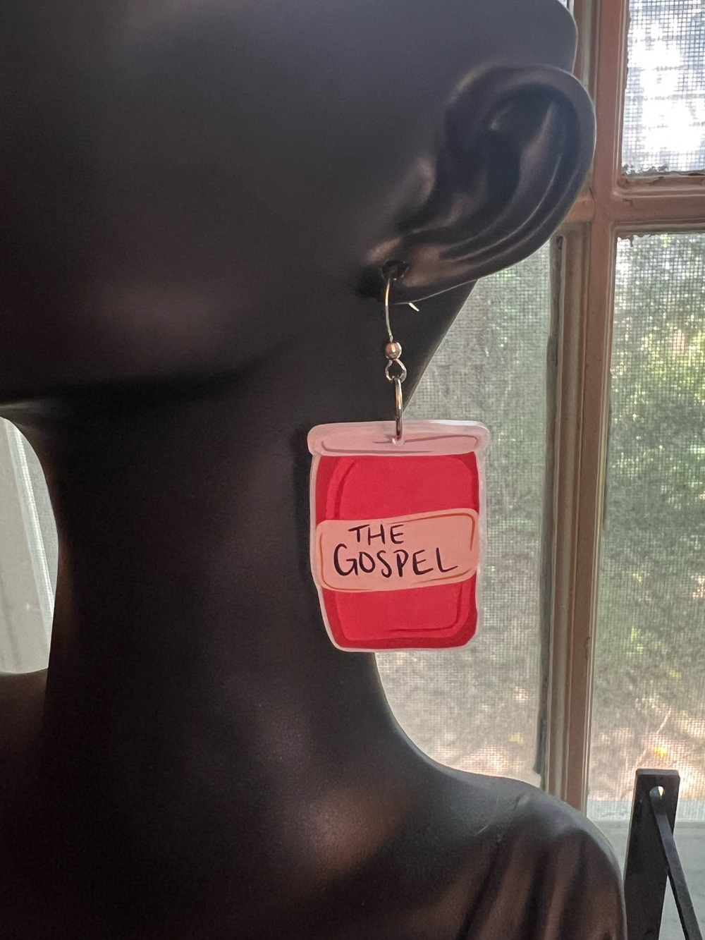 “Go Spread It” Red Jam & Toast Novelty Earrings - Inspirational Design - Picture 3 of 4